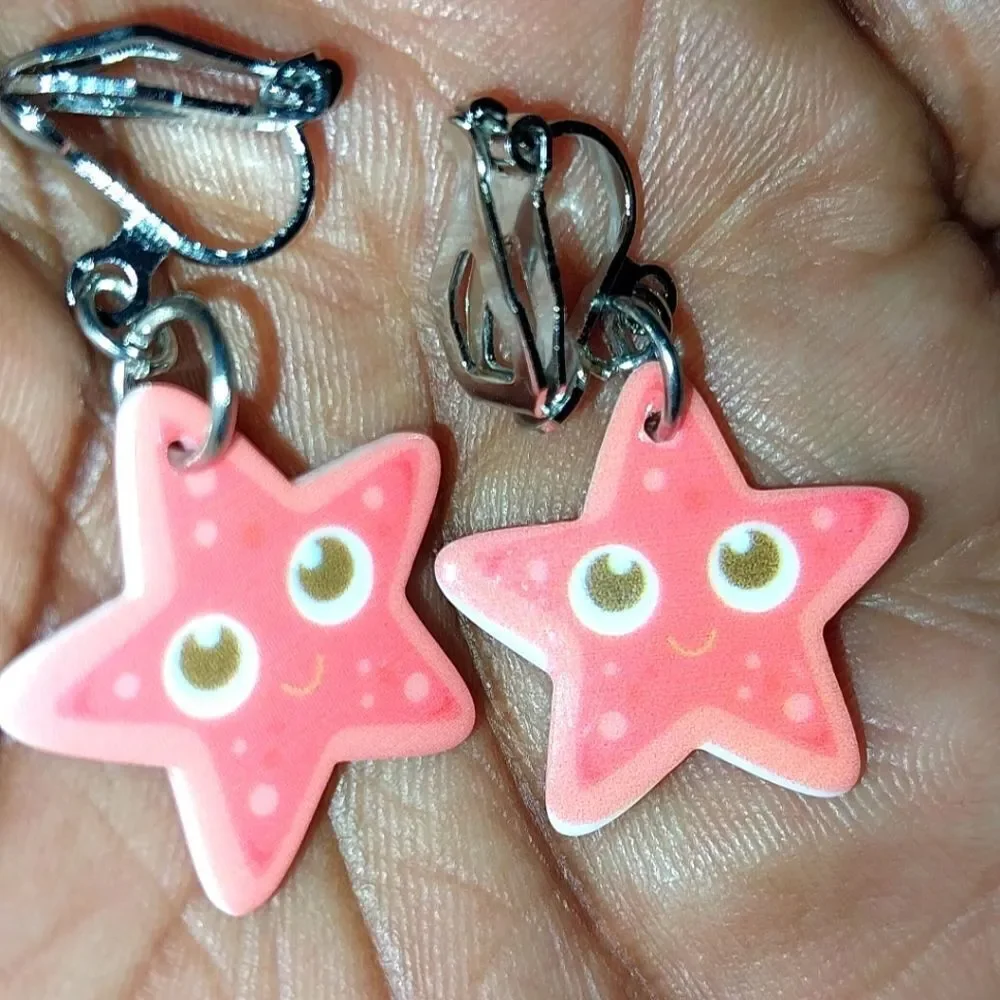 Super cute girls clip-on earrings